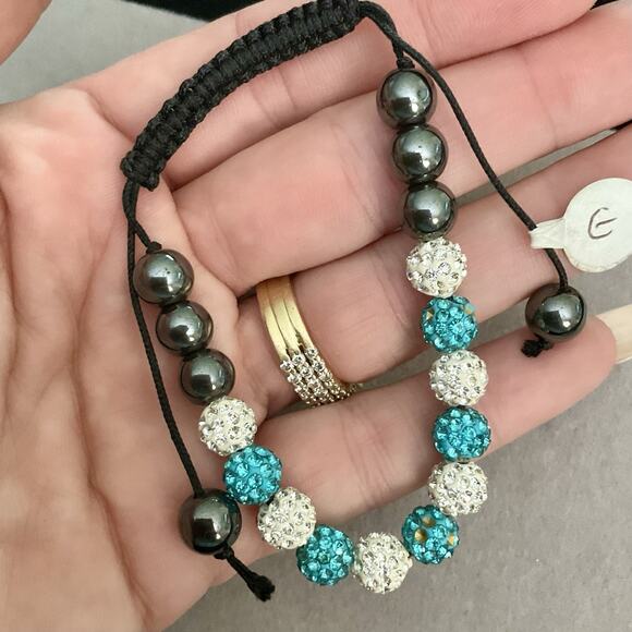 UNISEX -2 Adjustable Shamballa Bracelets/ Pre-Loved - Picture 7 of 7